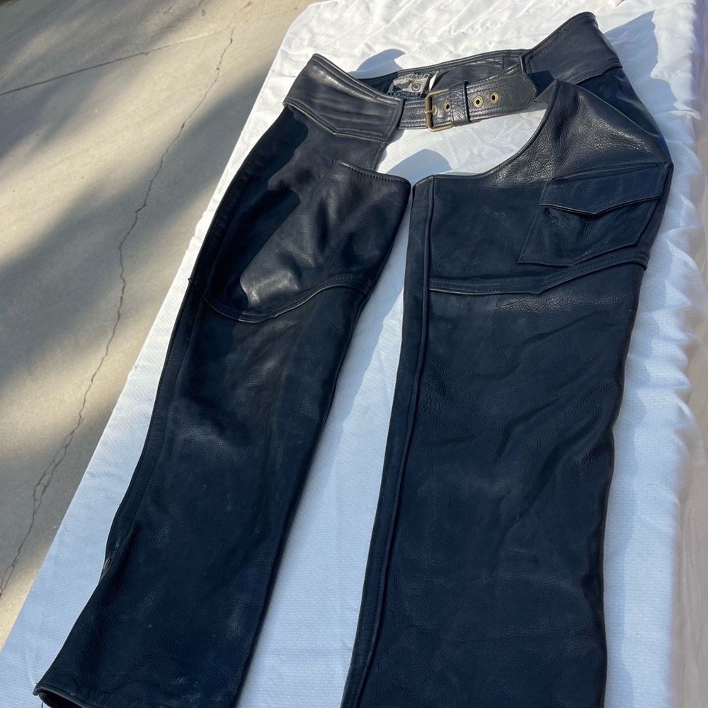 Black Leather Chaps by California Creations USA